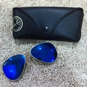 Ray-Ban Blue Aviator Sunglasses with Case